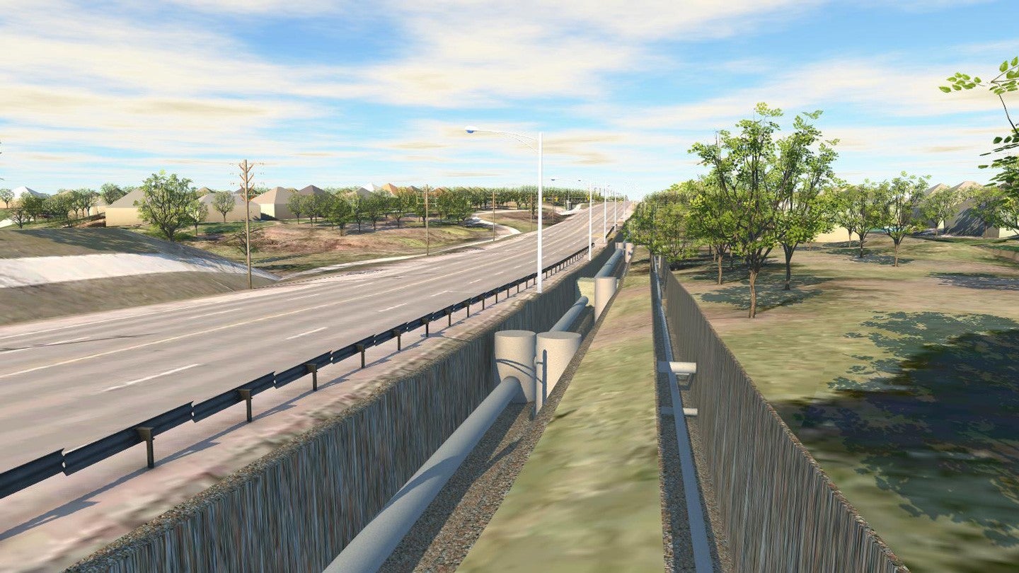 An InfraWorks rendering of the trenches for water and sewer mains in Toronto, Ontario, Canada. Courtesy Landproject.