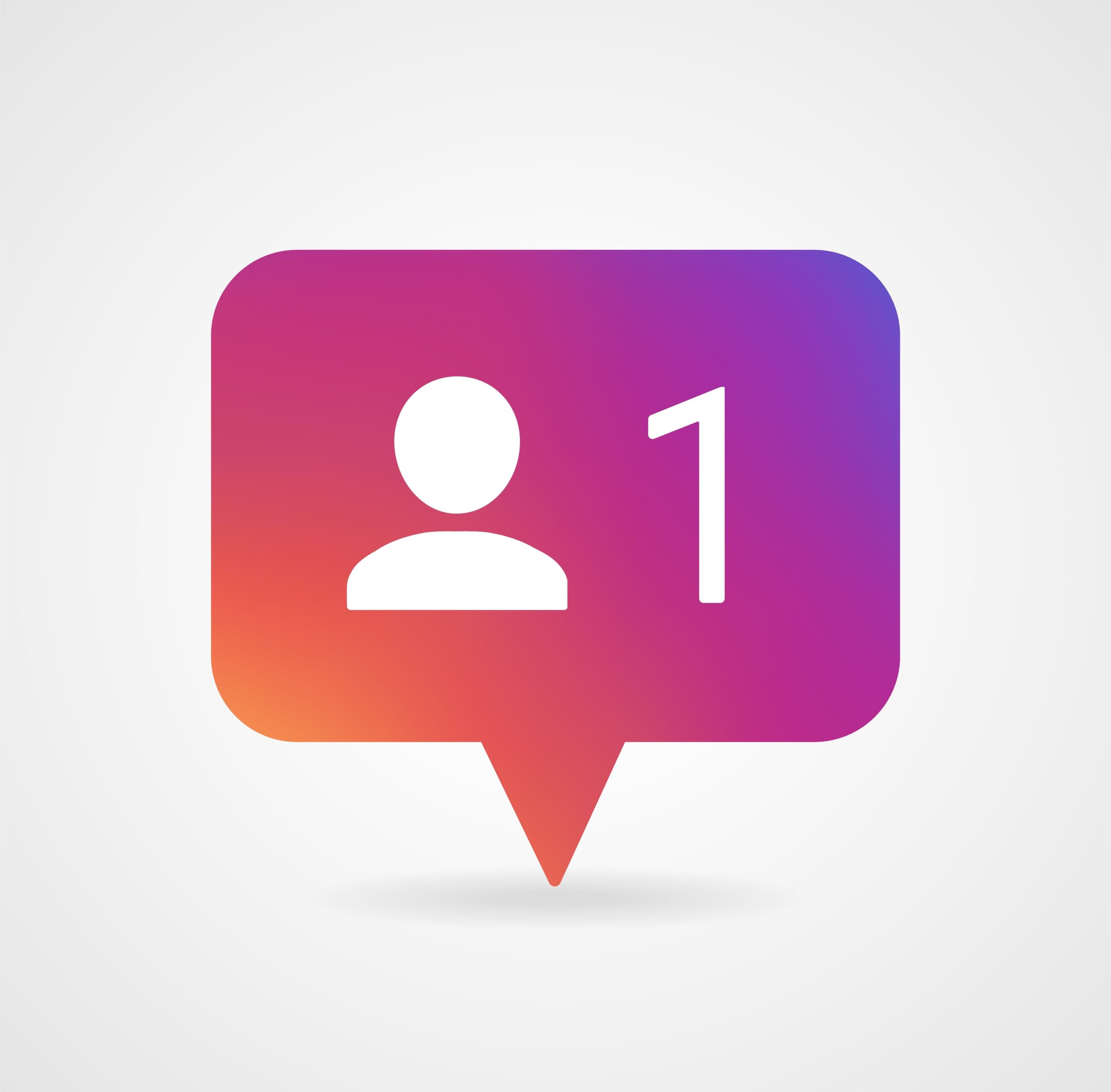 New Follower notification. Social media icon User button, sign, symbol, logo. Instagram user. Insta follower. Instagram stories user image Vector illustration EPS 10.