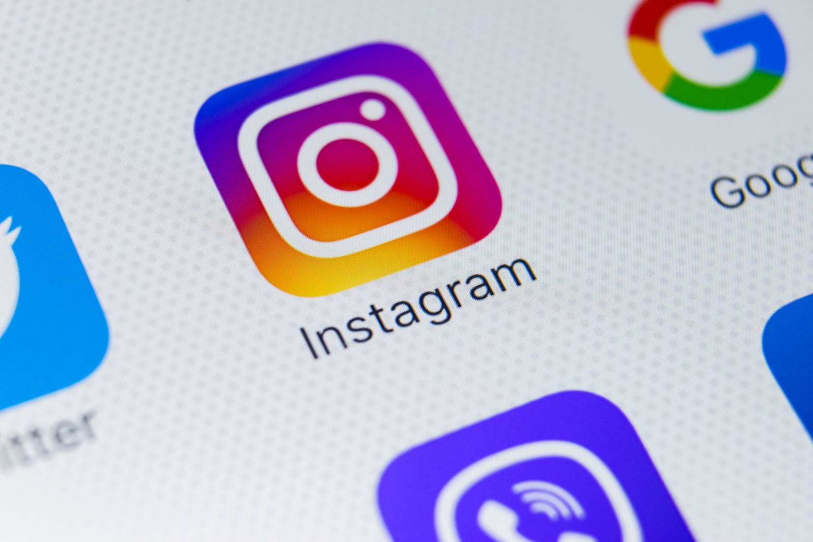 Sankt-Petersburg, Russia, January 31, 2018: Instagram application icon on Apple iPhone 8 smartphone screen close-up. Instagram app icon. Instagram is an online social networking service .