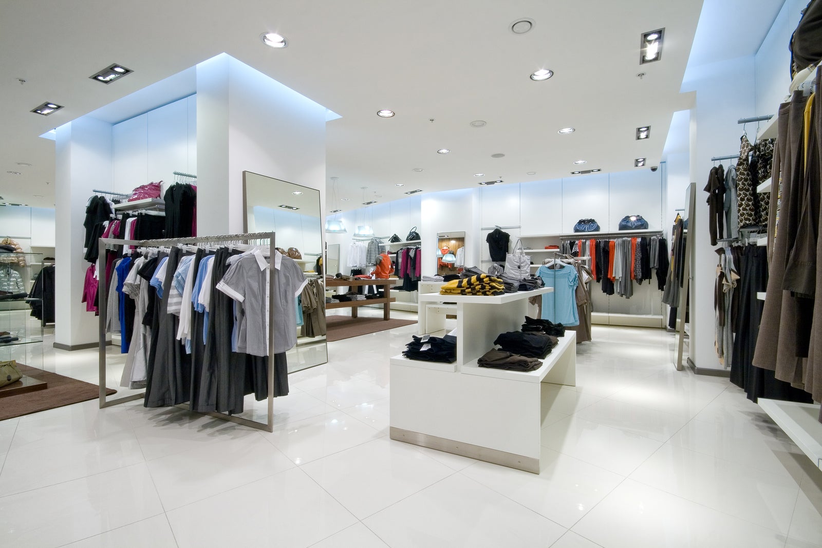 Fragment view of interior in a shopping mall