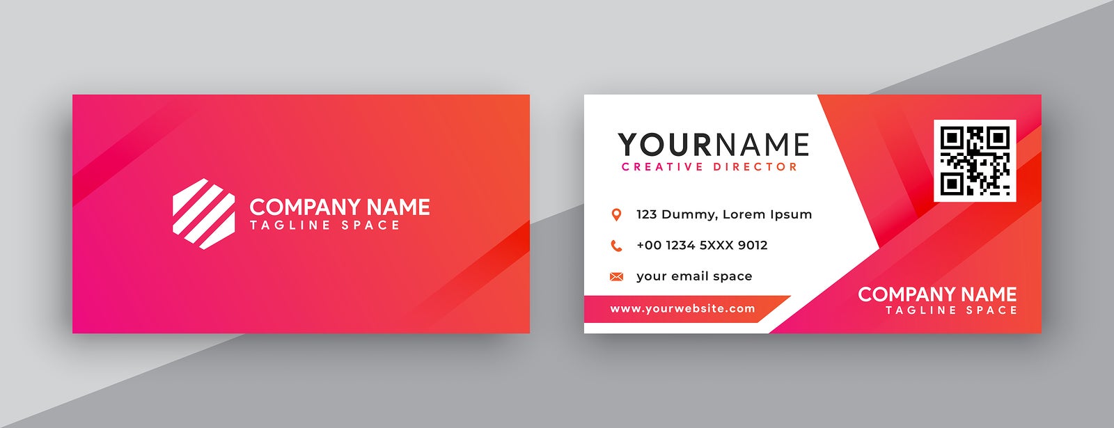 business card. modern business card design . double sided business card design template . flat orange gradation business card inspiration. custom business card template design. new business card collection. You can edit the cards by adding your name