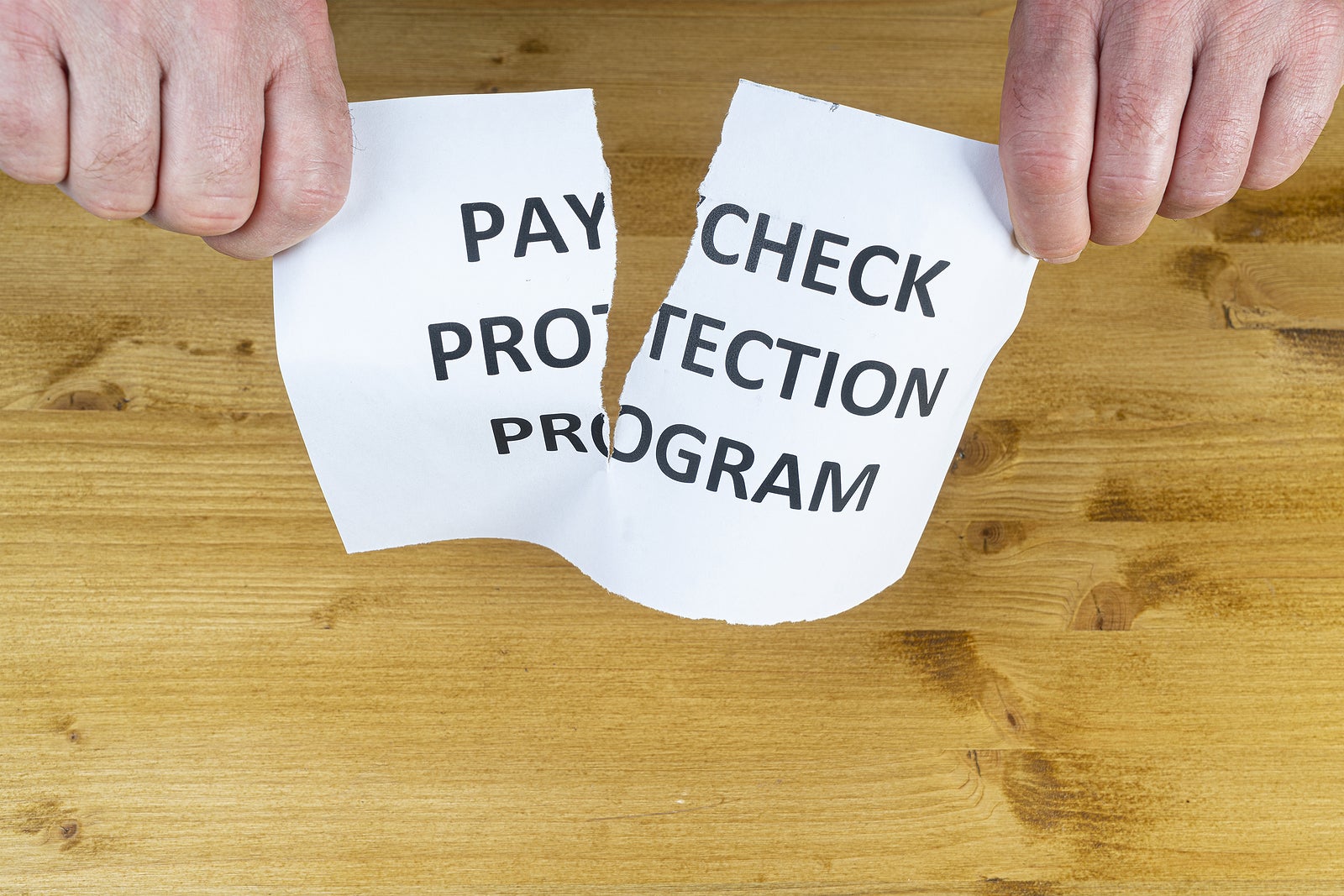 a man gives up on the  paycheck protection program