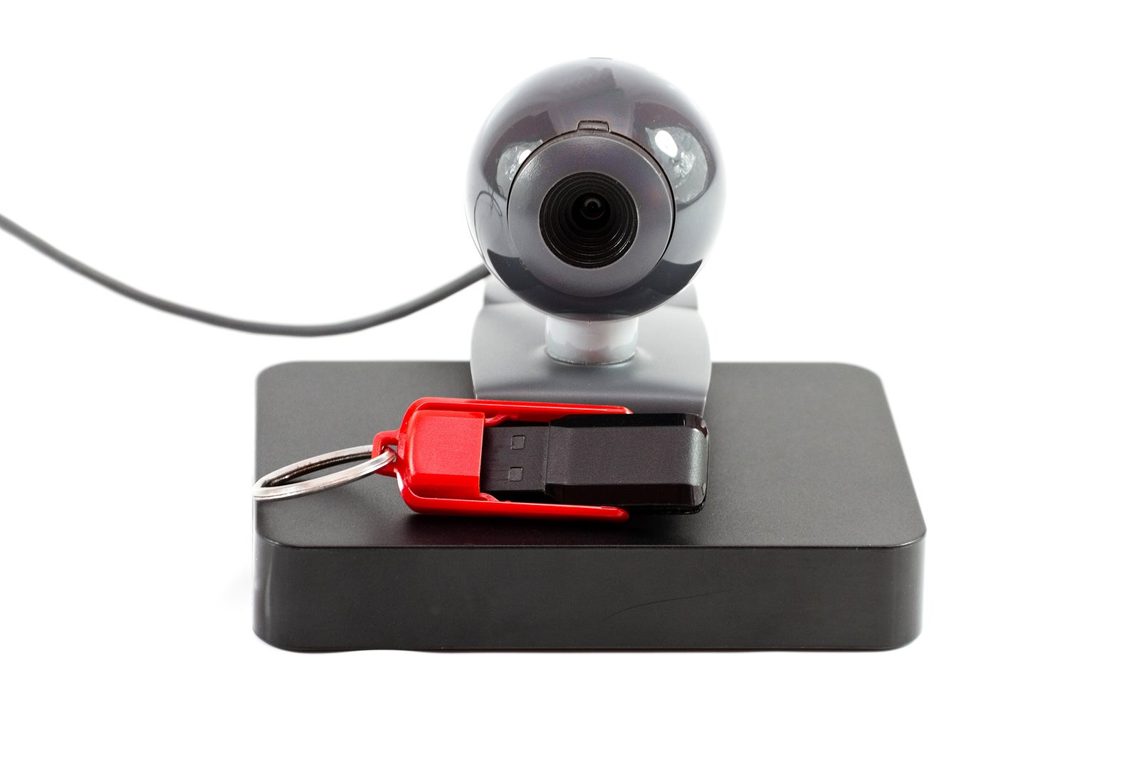 Webcam with External hard Drive Disk and Saving Stick