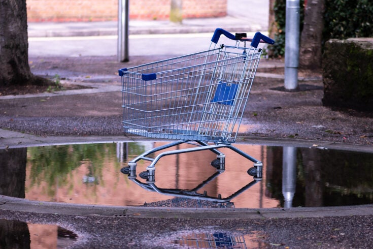 an abandoned shopping cart