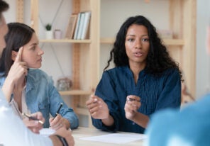 a diverse team in a meeting