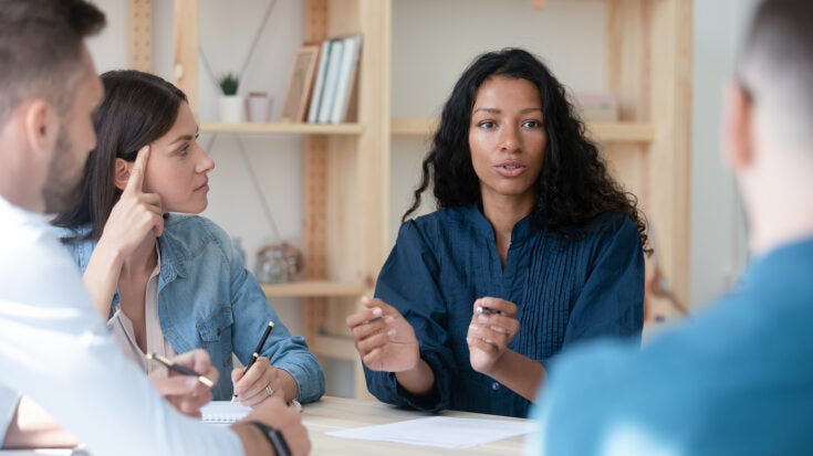 a diverse team in a meeting