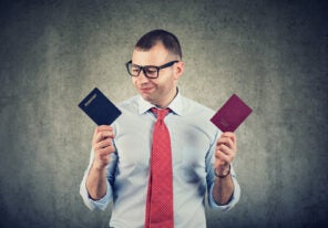 holding two passports