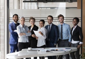 a diverse group of young business people