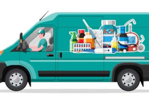 a pharmaceutical courier van