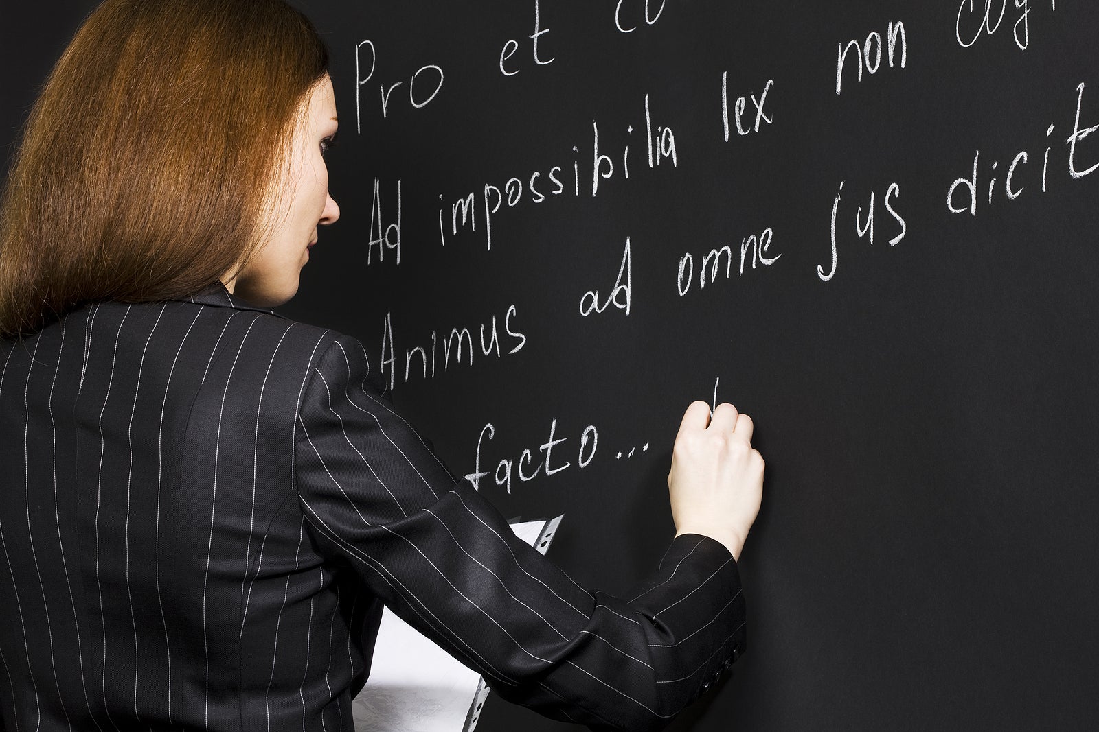 a language teacher instructing students