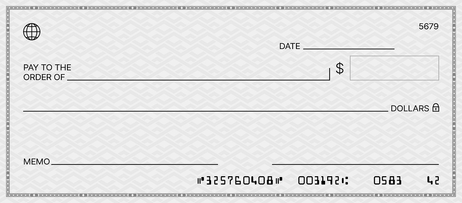 bank check template