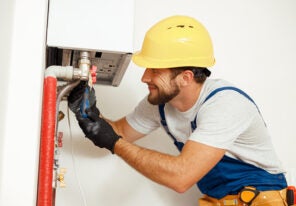 a contractor installing a new boiler in a business
