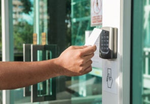 a keycard entry system at a place of business