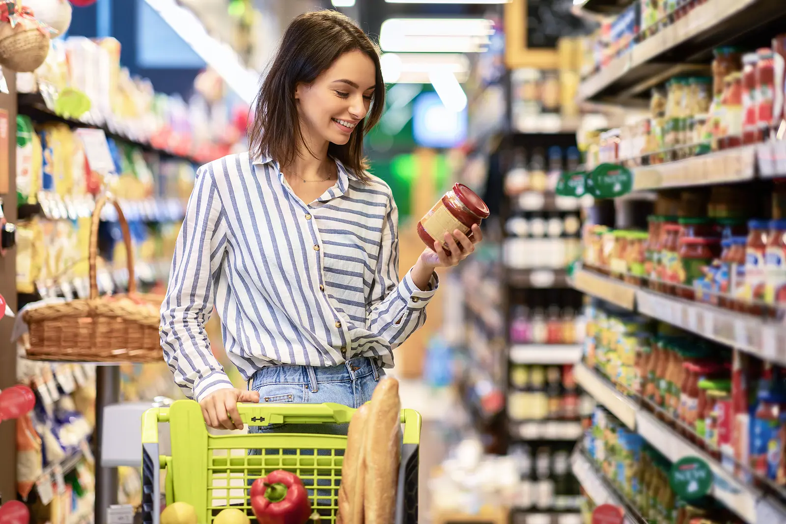 a customer looking at product labels