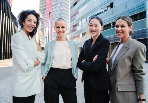 start up business owners smiling together