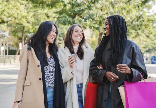 a group of women shopping