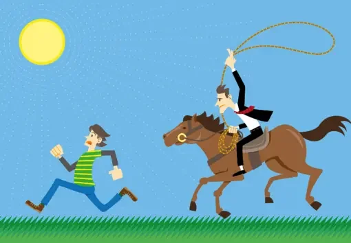 a man being chased away