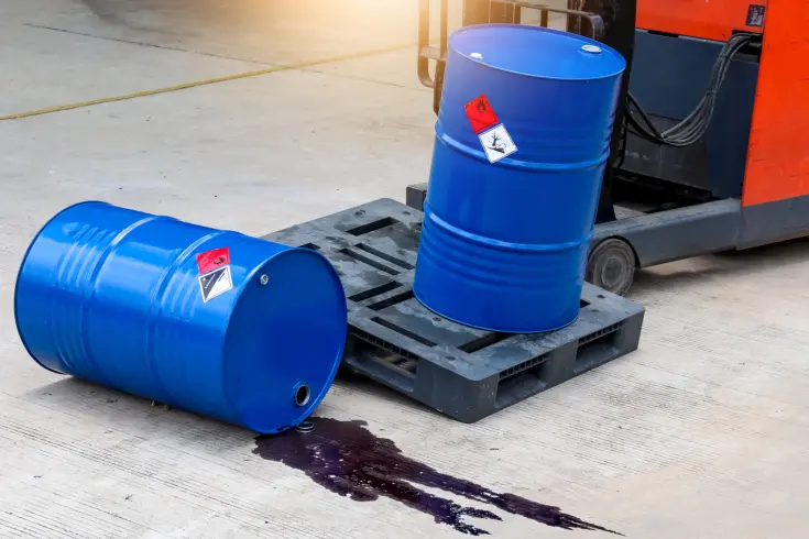 a chemical spill at the workplace