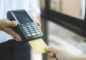 a business using handheld payment processing
