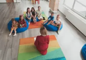 an at work daycare with happy children