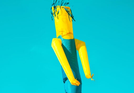 a photo of an air dancer being used as a marketing tool