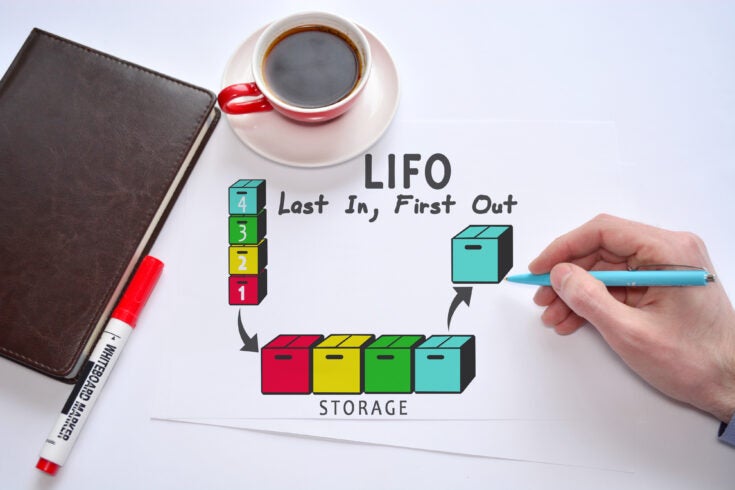 a graphic depicting the concept of last in first out