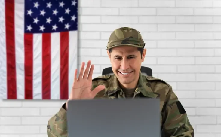 a veteran on a virtual business call