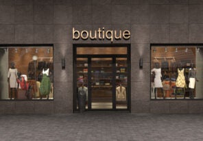 a rendered image of a boutique store-front