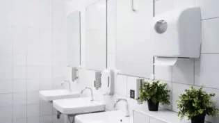 a well designed commercial restroom