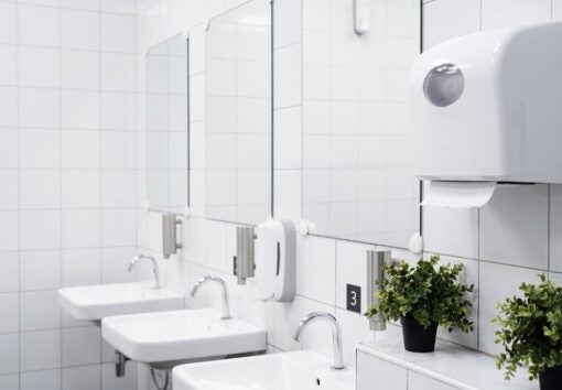 a well designed commercial restroom