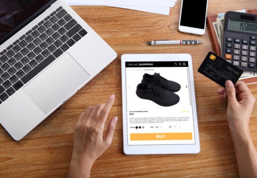 using a credit card to make a purchase online