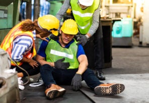 an employee receiving first aid