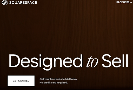 Homepage of Squarespace