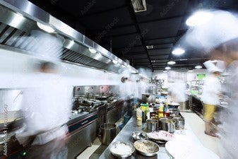 busy commercial kitchen