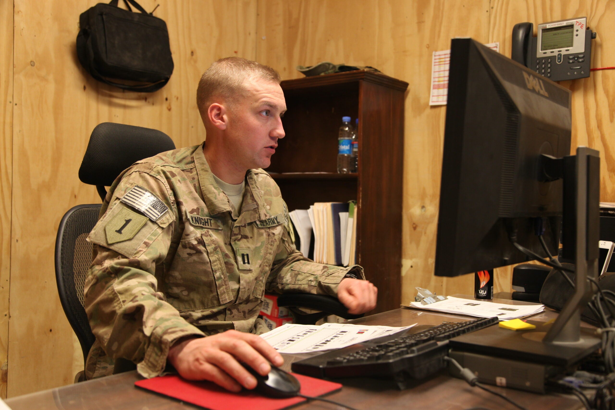 U.S. Army Capt. Joseph Knight with 1st Squadron, 4th Cavalry Regiment, 4th Infantry Brigade Combat Team, 1st Infantry Division (U.S. Army photo by Spc. Raymond Schaeffer / Released)