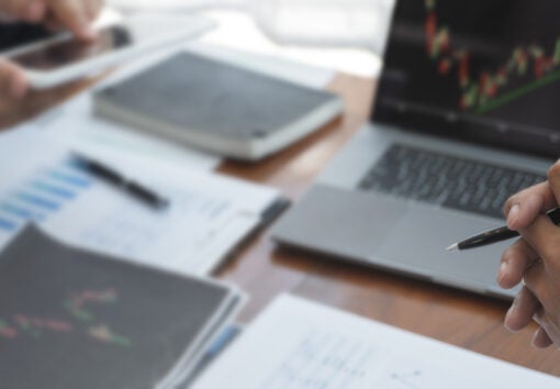 Financial data analysis graph business Investment planing and strategy