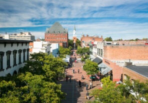 High Angle View of Church Street, Burlington, Vermont