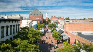 High Angle View of Church Street, Burlington, Vermont