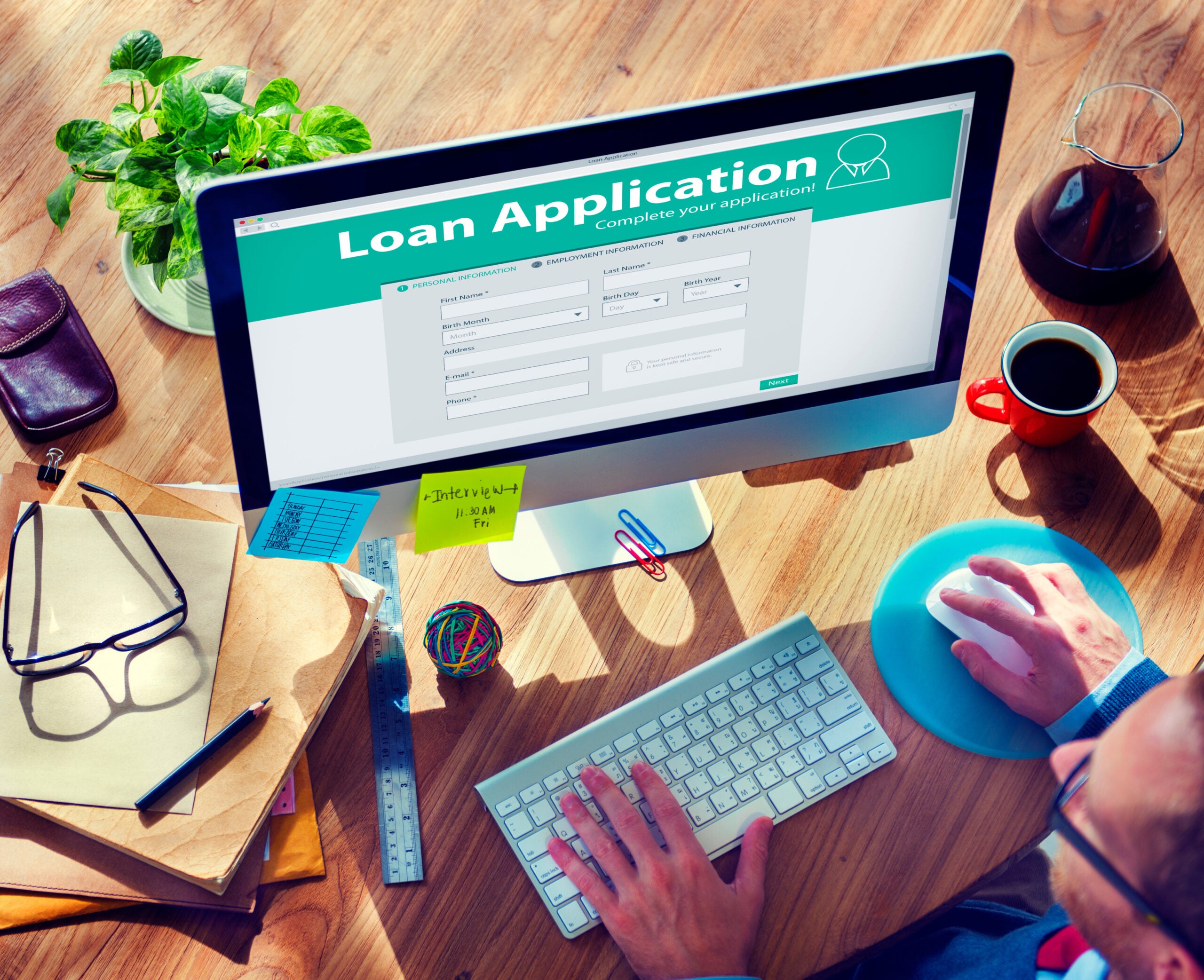 Loan Application on laptop