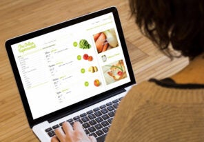 online supermarket on a laptop screen.