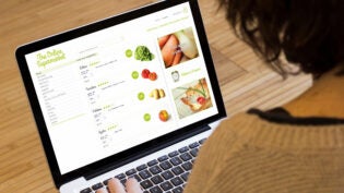 online supermarket on a laptop screen.