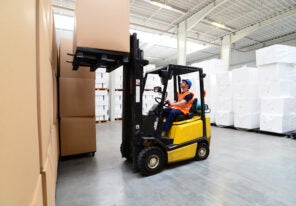 forklift operation in warehouse