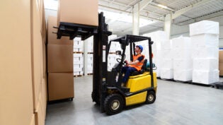 forklift operation in warehouse