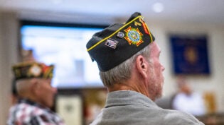 Veterans from foreign wars get together for a monthly meeting.