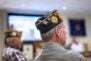 Veterans from foreign wars get together for a monthly meeting.