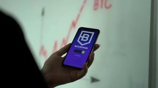 smartphone showing blockchain website