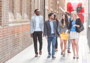 Group of young professional walking in the city