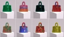 four handbags of different colors