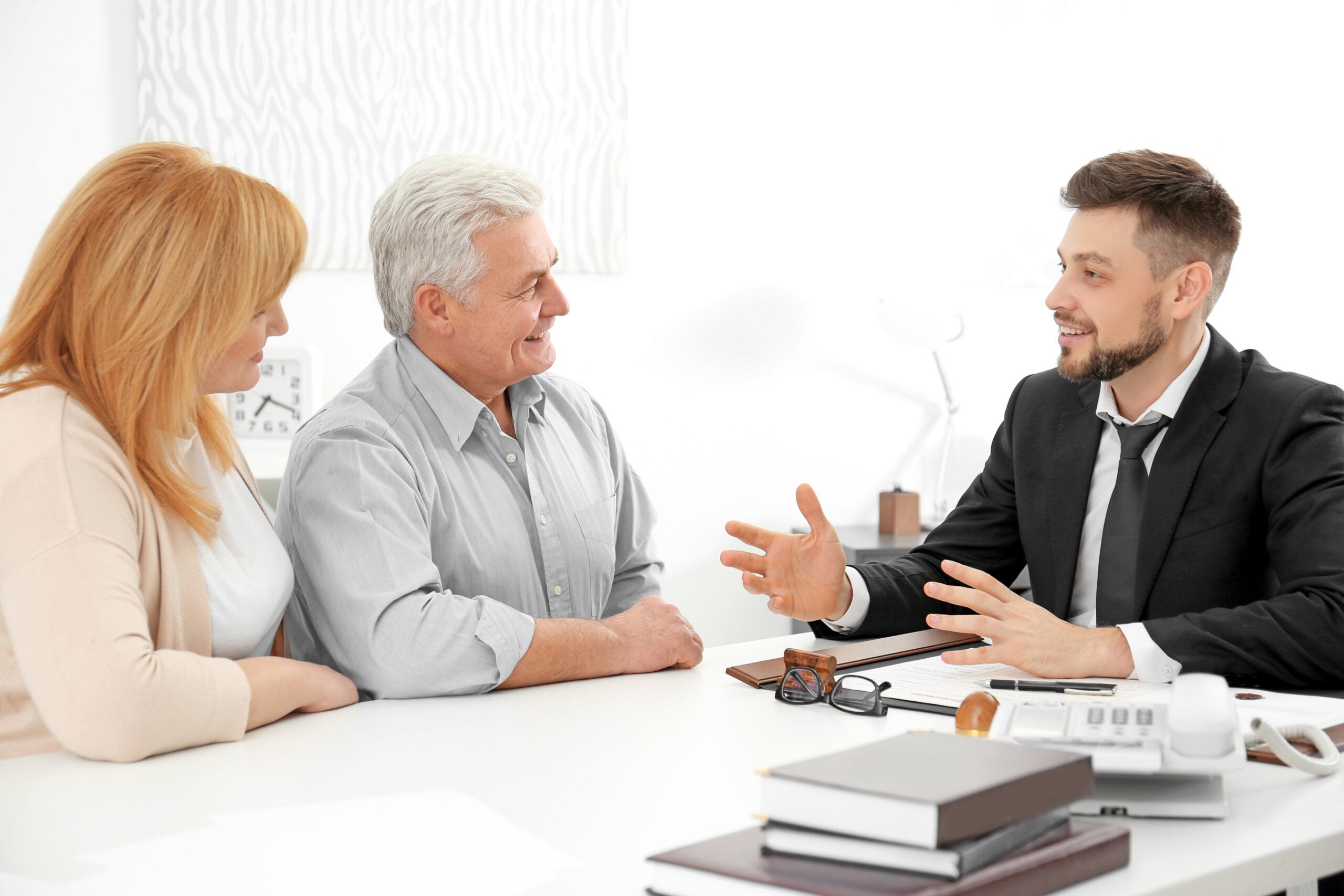 Senior couple at notary public office