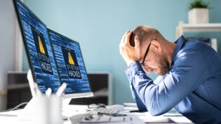 Ransomware Malware Attack. Business Computer Hacked